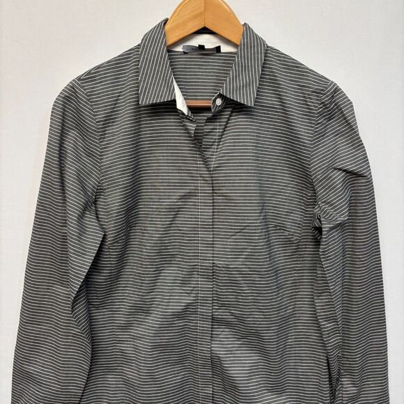 Lafayette 148 Women Long Sleeve Button Shirt Top Blouse Size 12 Stripes D054 -9 - Picture 9 of 15